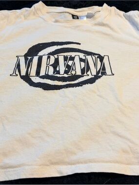 Circo White Short Sleeve Tee with Black Nirvana Graphic